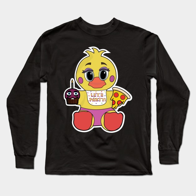 Chica Loves Pizza Long Sleeve T-Shirt by NatTheDesigner